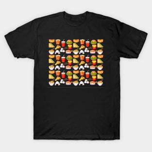 Kawaii Foods Pattern T-Shirt